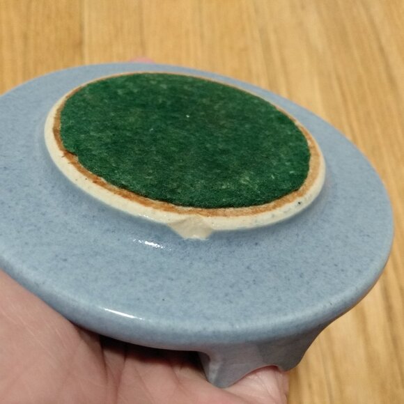 Vintage Blue Ashtray "Electro Porcelain Limited" Waterloo Made in Canada AS IS - Picture 12 of 13